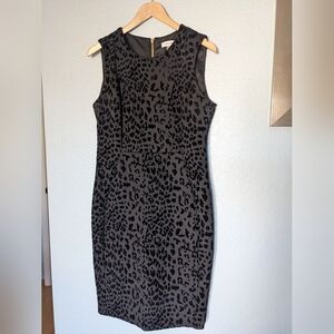 Calvin Klein Black Animal Print Midi Dress